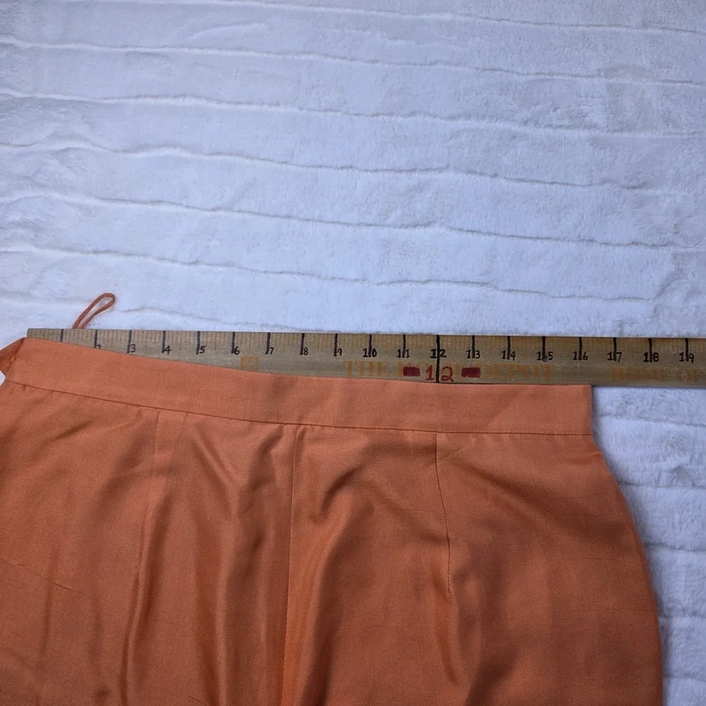 Ralph Lauren Purple Label Bobynn Silk Shantung‎ Pants Womens 12 Orange $1290